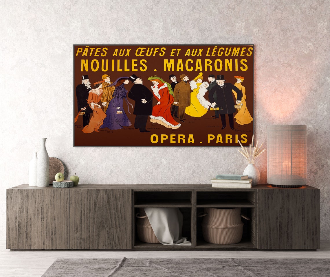 Vintage French Pasta Advertisement Poster Opera Paris Macaronis - Image 4