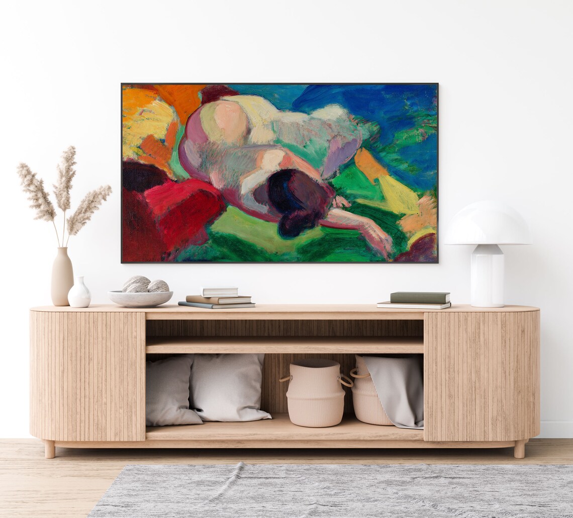 Abstract Reclining Woman Maximalist Fauvist Oil Painting Poster - Image 4
