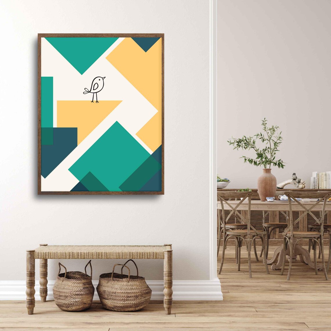 Bird Wall Art, Minimalist Mid-Century Decor - Image 3