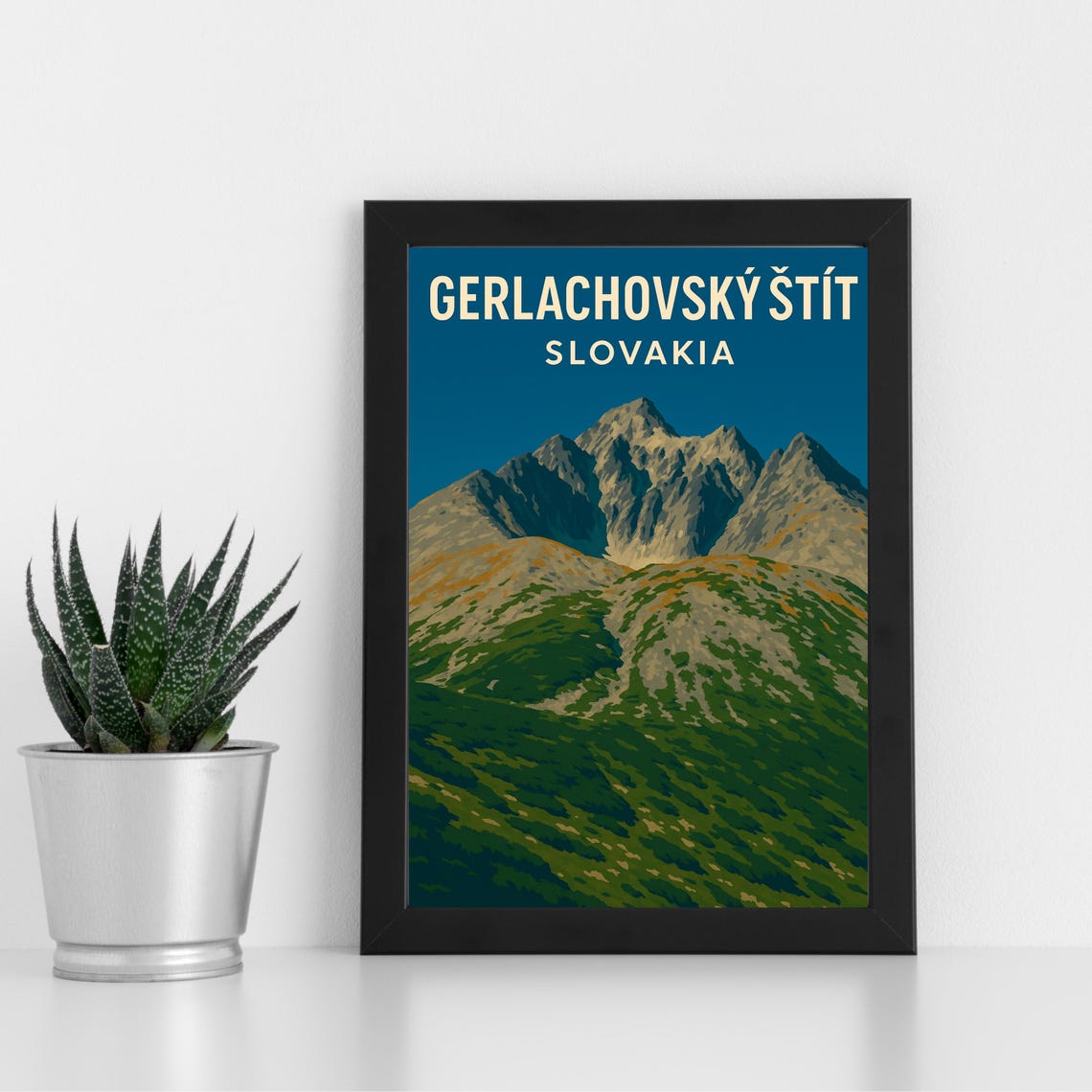 Gerlachovský Štít Slovakia Mountain Peak Vintage Travel Poster