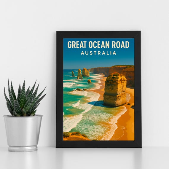 Great Ocean Road Print Artwork L Australia Oceania Custom Poster Postcard Framed Greeting Card Portrait
