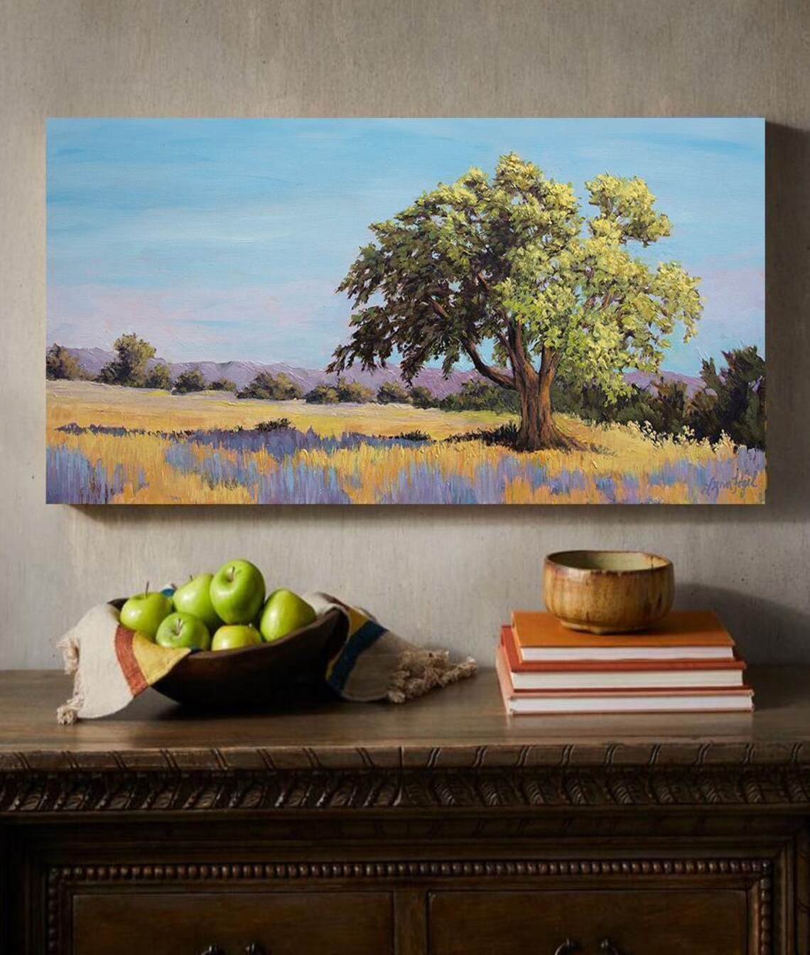 Oak Tree Landscape Art Print, California Mountains - Image 5
