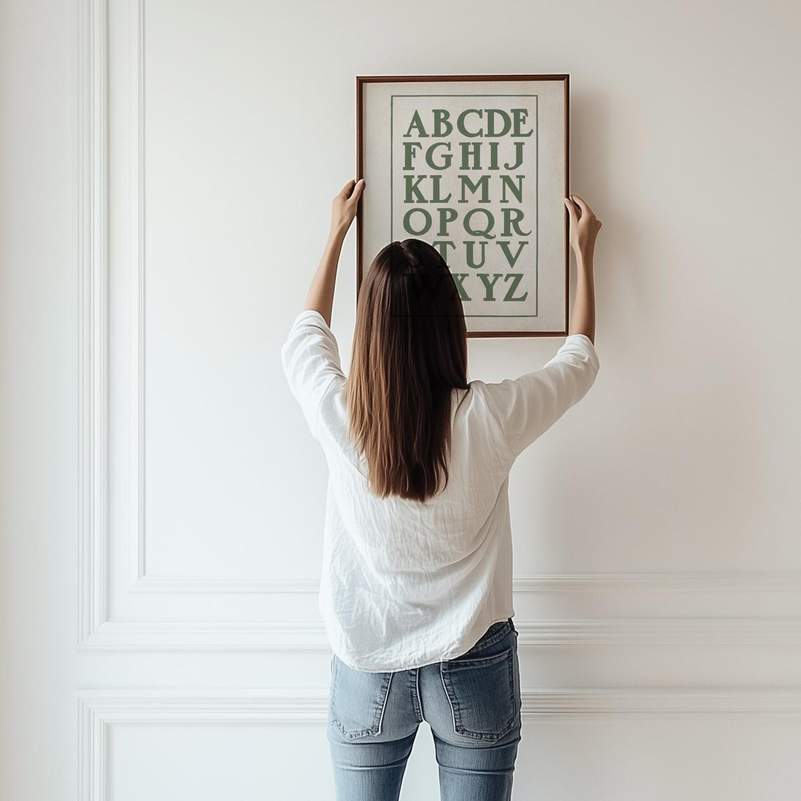 Green Serif Alphabet ABC Vintage Typography Minimalist Poster - Image 3