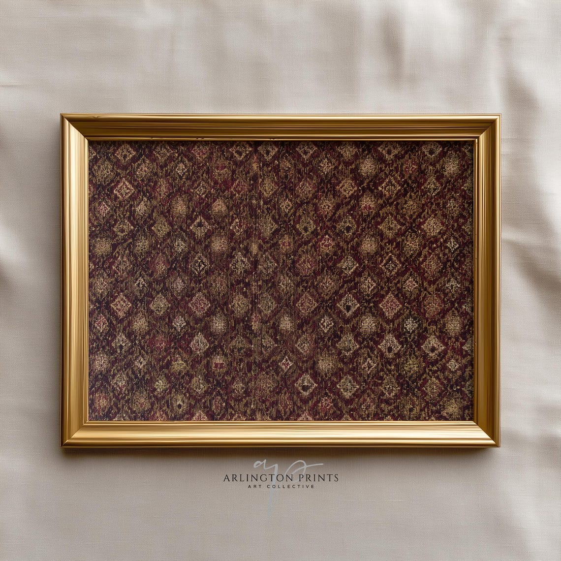 Vintage Woven Textile Rustic Boho Tapestry Pattern Art Poster