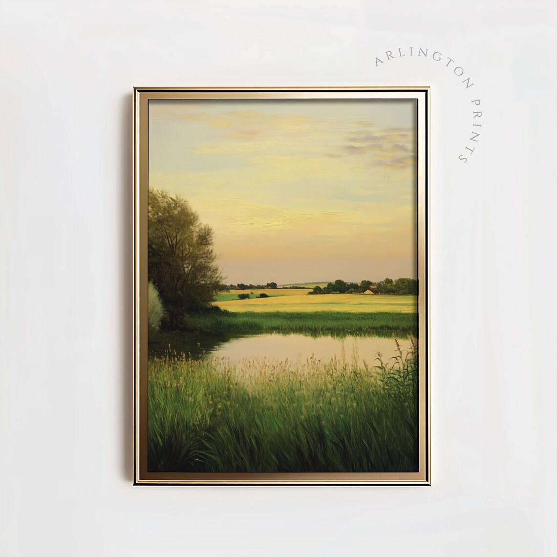 Countryside Sunset, Rustic Summer Field Landscape