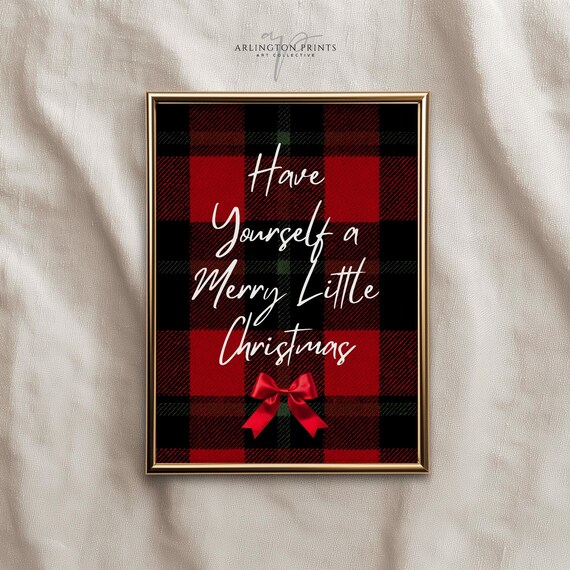 Have Yourself A Merry Little Christmas Buffalo Plaid Quote Poster
