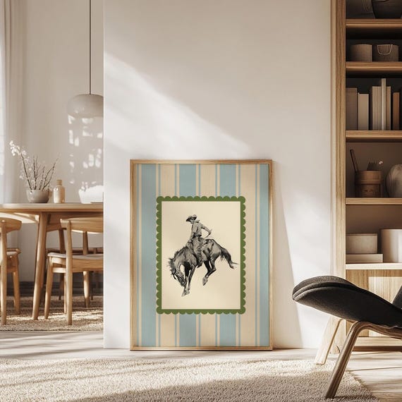 Western Cowboy Vintage Rodeo Decor Art Print