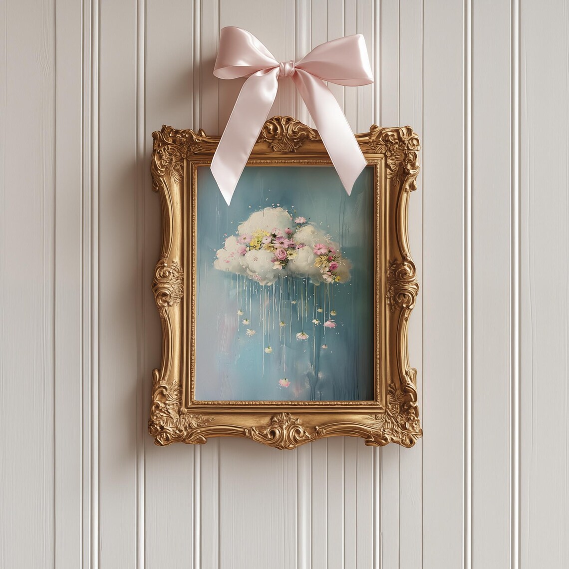 Cute Little Flower Raincloud Art Print, Spring Farmhouse - Image 5