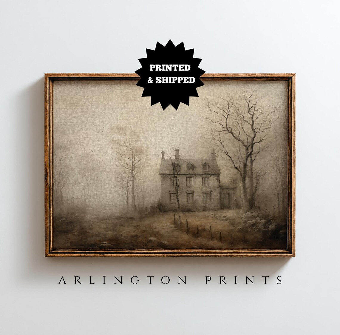 Haunted Chateau Vintage Halloween Art Print