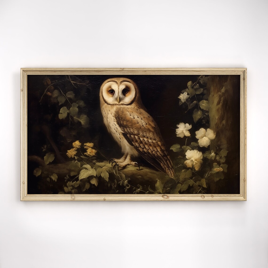 Moody Owl Vintage Bird Art Print, Rustic Decor