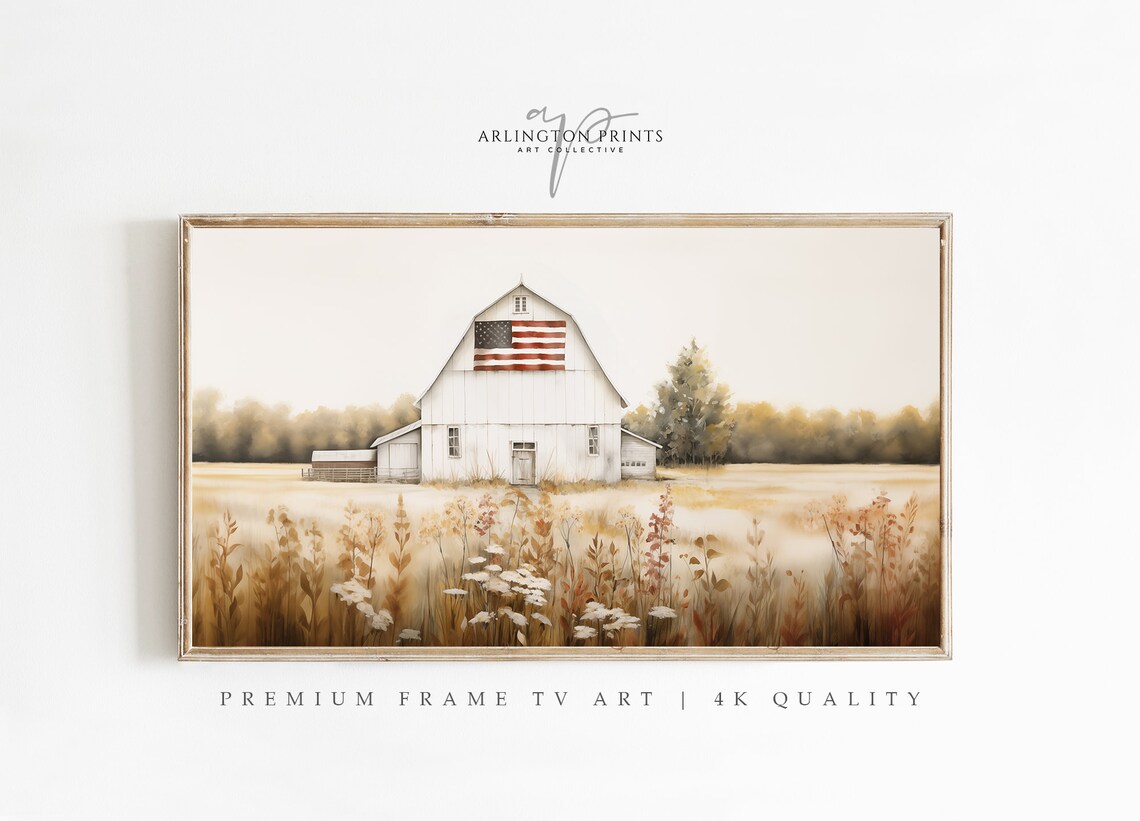 4th Of July Old Barn Flag Heritage Art Print