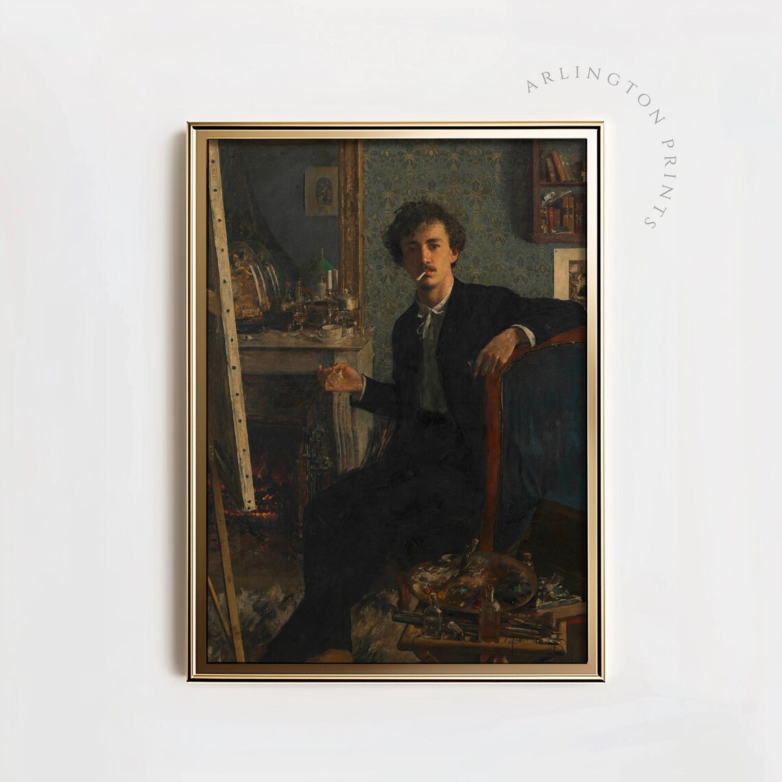 Vintage Gentleman Portrait Art Print, Moody Style