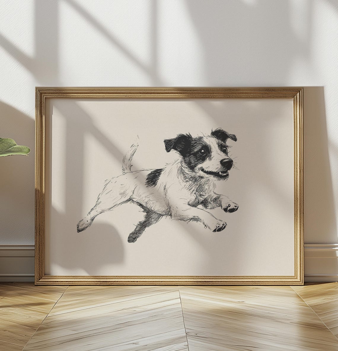 Jack Russell Nursery Print Girls Room Vintage Art Running Dog Wall Art Boys Room Decor Baby Nursery Poster Dog Drawing Dog Painting - Image 3