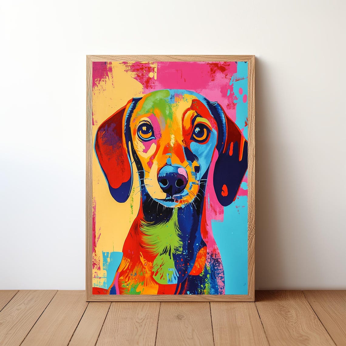 Dachshund Pop Art Dog Portrait Colorful Modern Pet Lover Wall Art