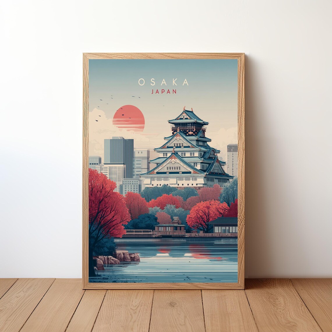 Osaka Japan Travel Poster Japanese Print Retro Vintage Wall Art Traveler Birthday Christmas Gift Bedroom Home Office Dcor Jpn24