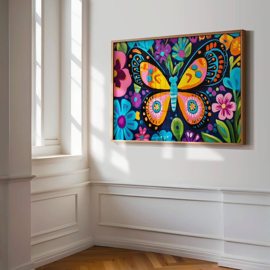 Print Butterfly Portrait Painting Mexican Wall Art New Listing 20 - Image 3
