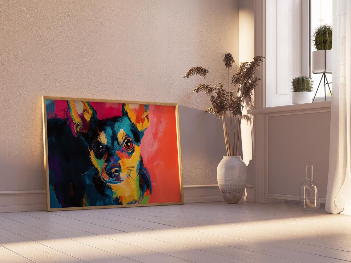 Miniature Pinscher Bold Pop Art Colors Red Blue Yellow Dog Poster - Image 2