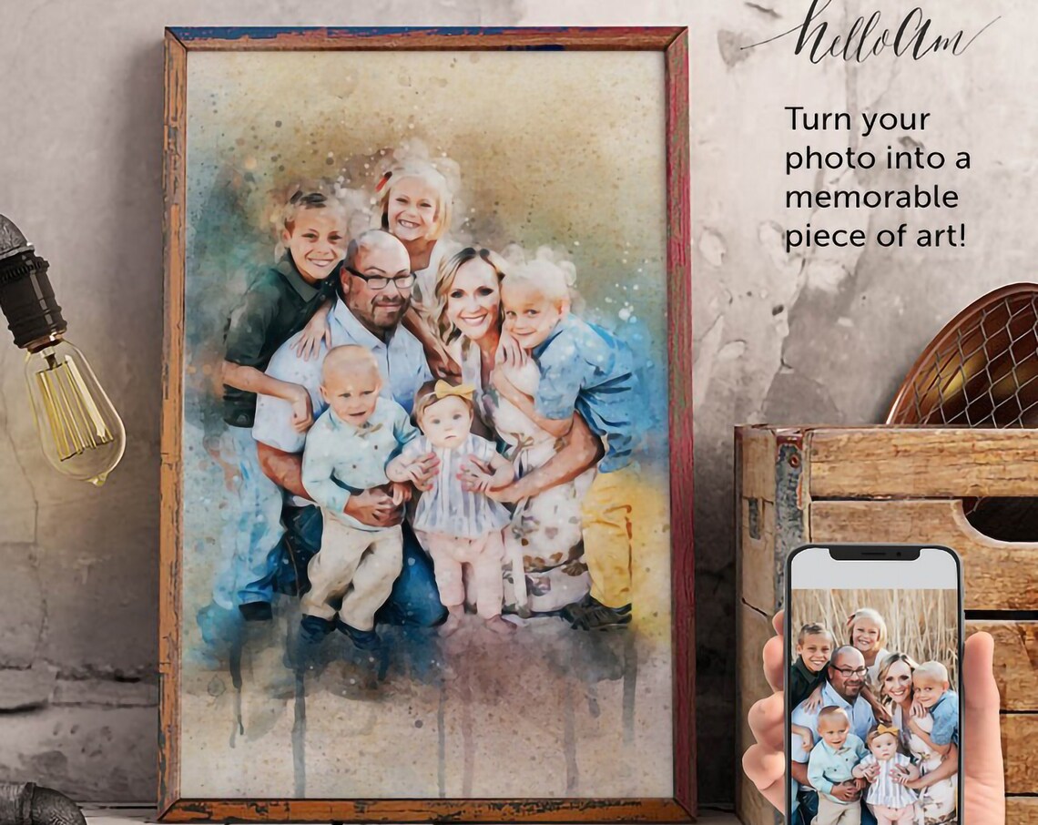 Personalised Mother's Day Portrait Art Print for Mum