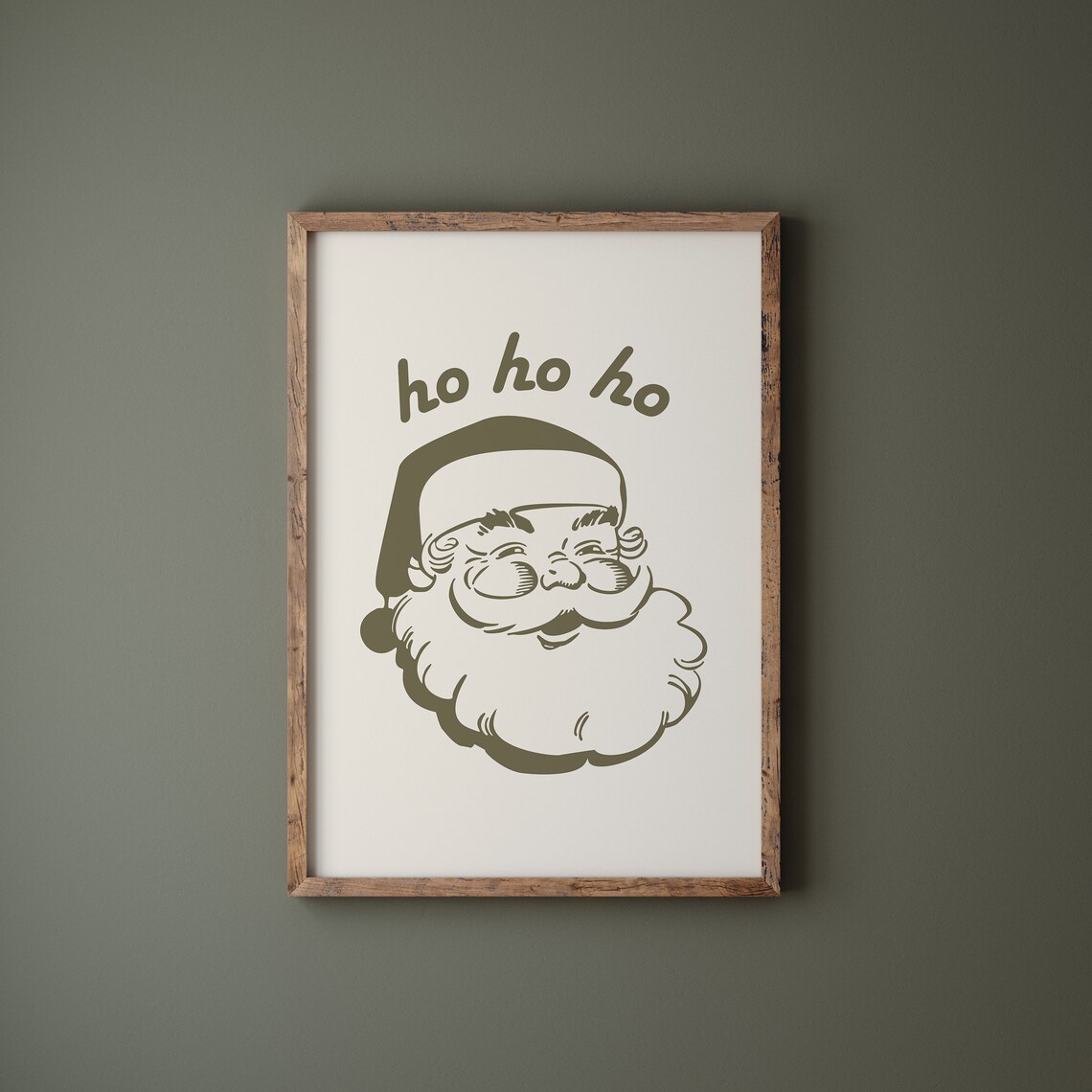 Ho Ho Ho Retro Santa Claus Christmas Holiday Vintage Style Poster - Image 2