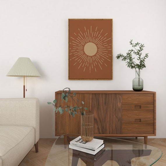 Boho Wall Art Boho Sun Print Rust Color Print Boho Wall Decor Terracotta Wall Art Boho Art Print Earth Tone Wall Art Burnt Orange Art