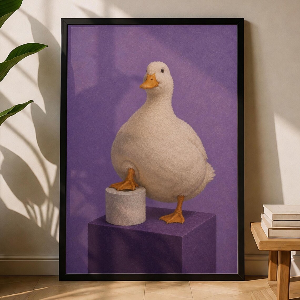 Funny Duck Bathroom Wall Art, Vintage Poster Print