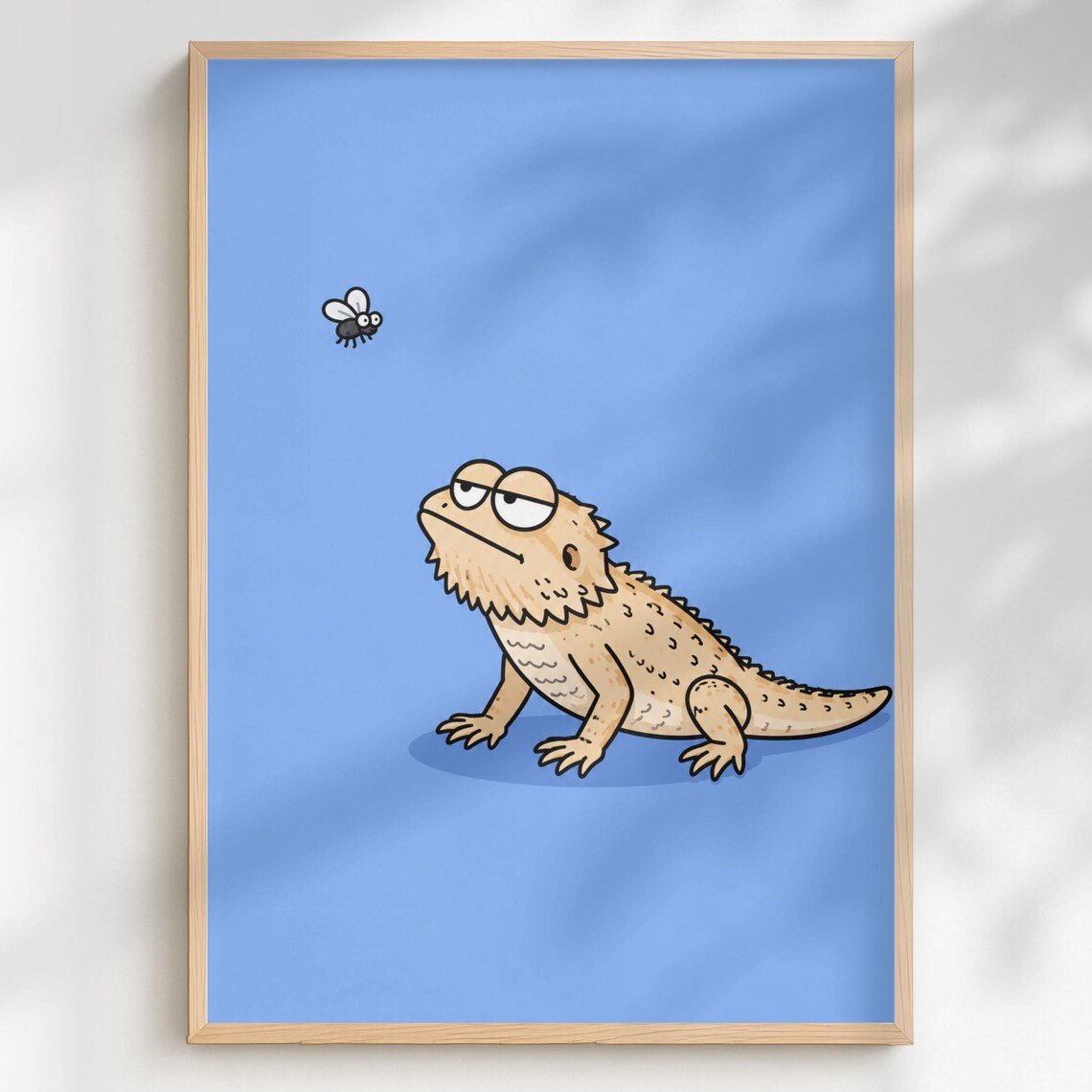 Funny Bearded Dragon, Whimsical Reptile Poster