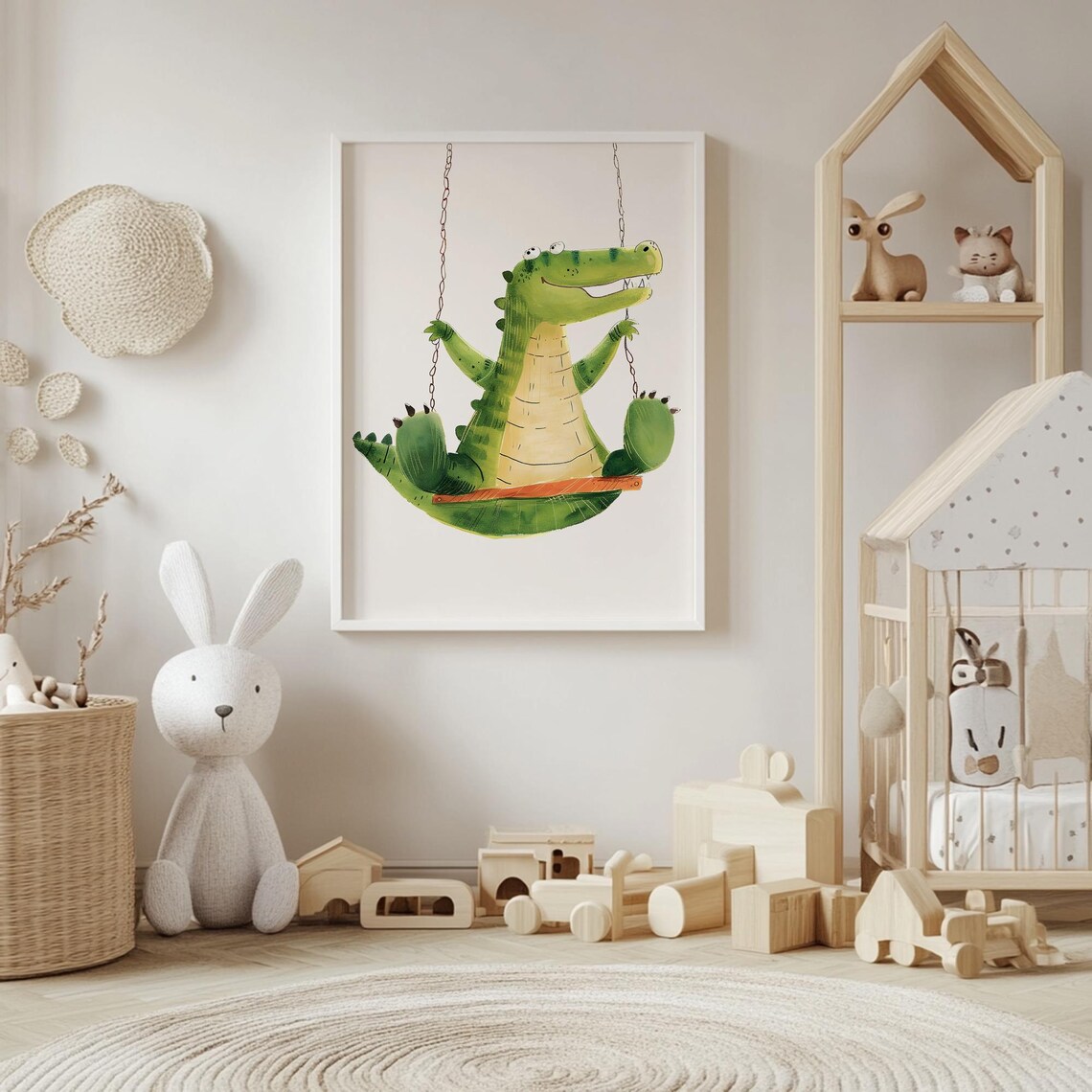 Playful Alligator Jungle Nursery Art Print - Image 4