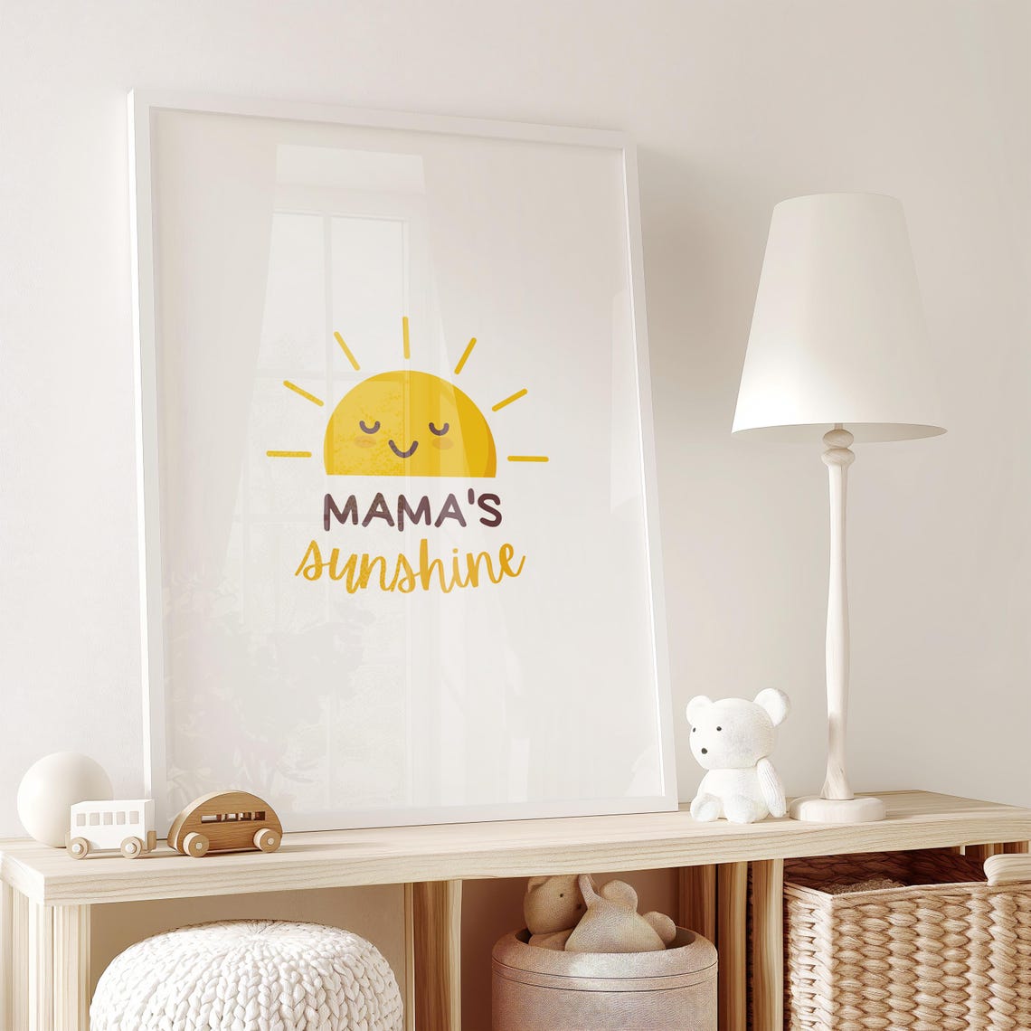 Mama's Sunshine Happy Sun Motivational Nursery Wall Decor Poster - Image 2