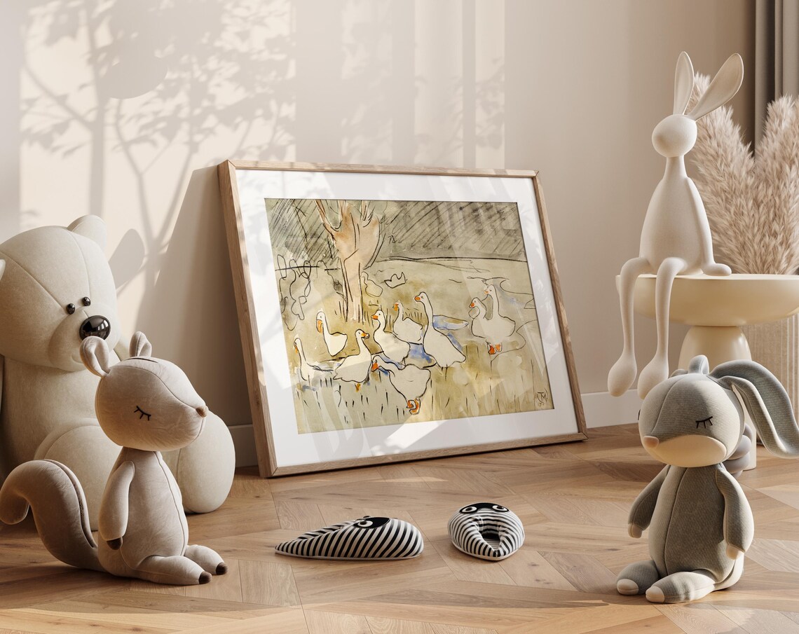 Goose Retro Nursery Wall Art Animal Art Print - Image 4