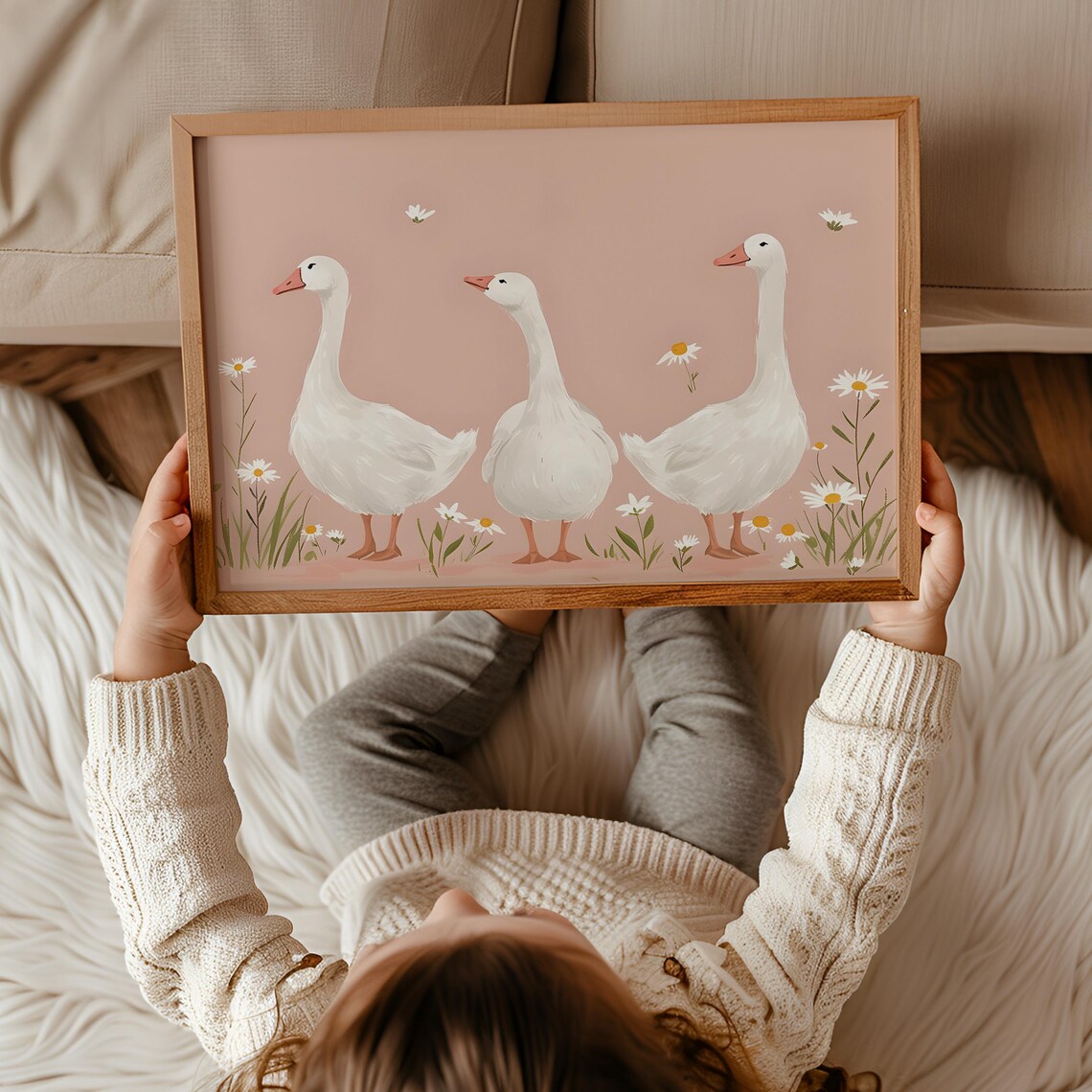 Silly Goose Retro Nursery Animal Wall Art Print - Image 3
