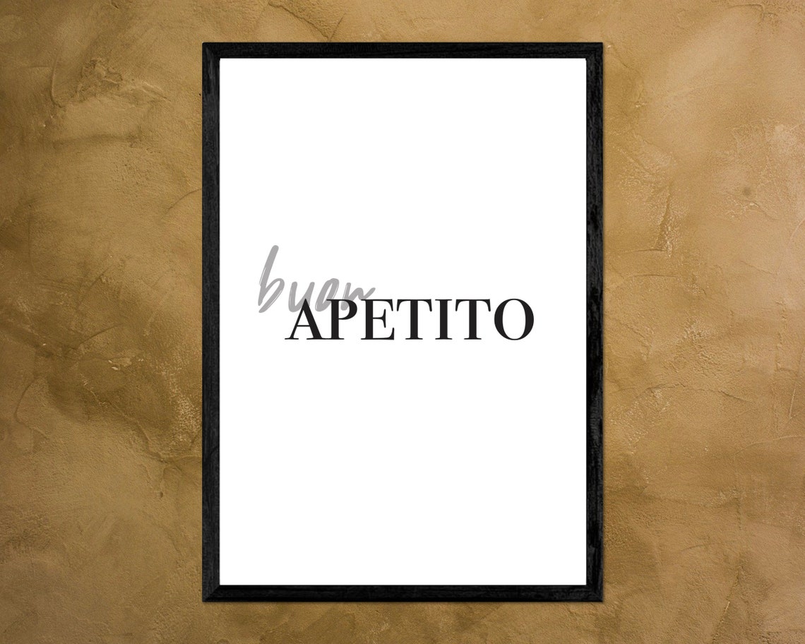 Buon Apetito Italian Dining Quote Minimalist Kitchen Typography Poster