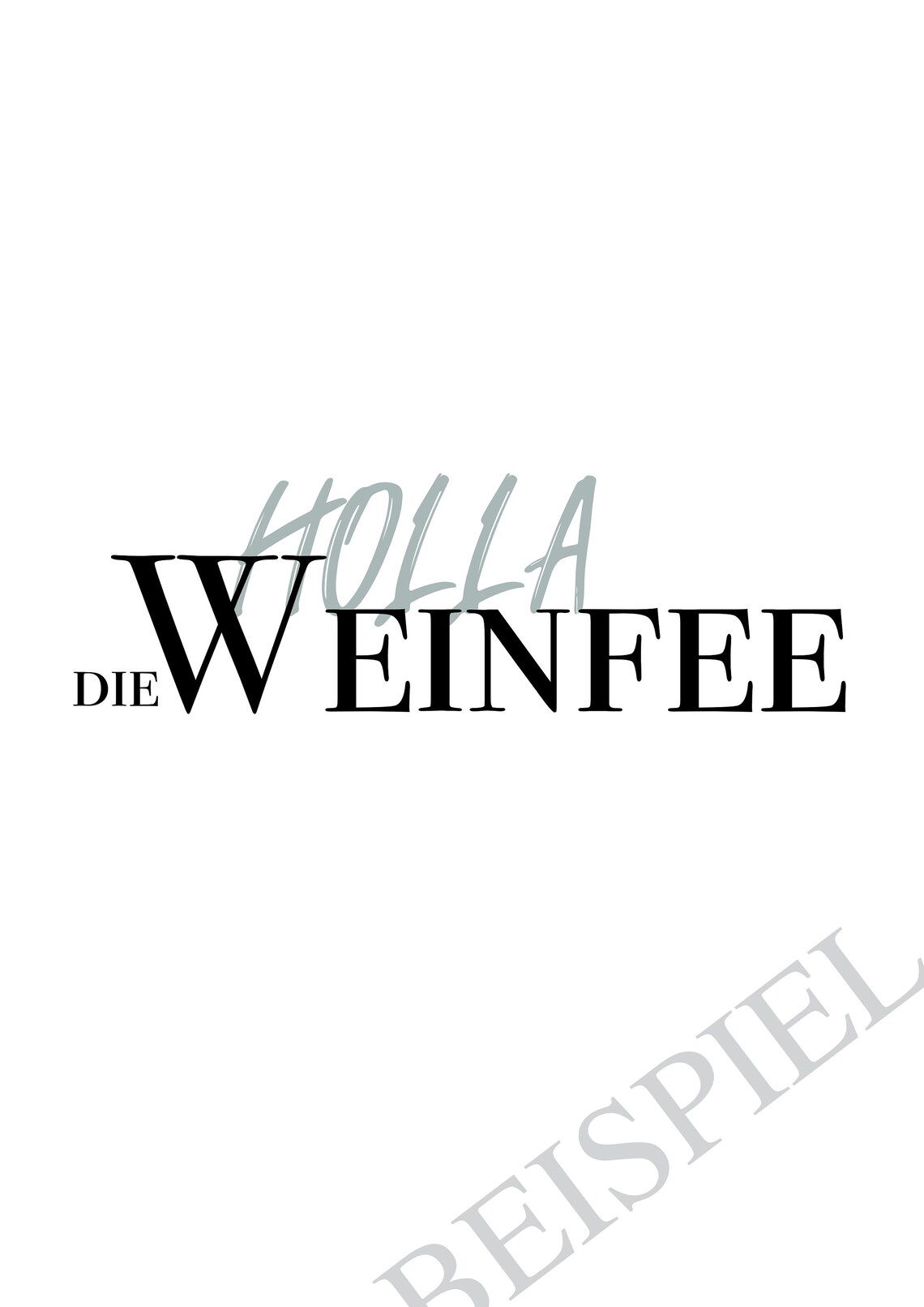 Holla Die Weinfee Funny Wine Lover Gift German Typography Minimalist Poster - Image 2