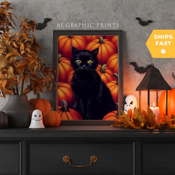 Black Cat Vintage Travel Poster