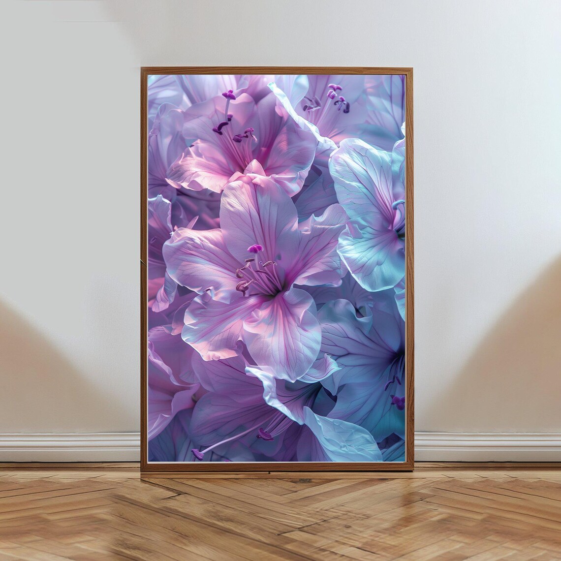 Dreamy Purple Pink Floral Macro Botanical Close Up Flower Art Poster