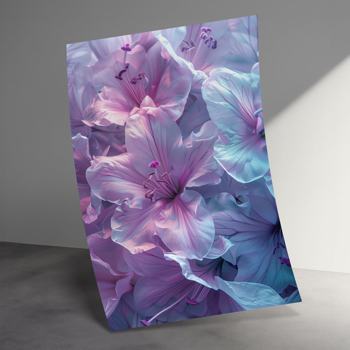 Dreamy Purple Pink Floral Macro Botanical Close Up Flower Art Poster - Image 3