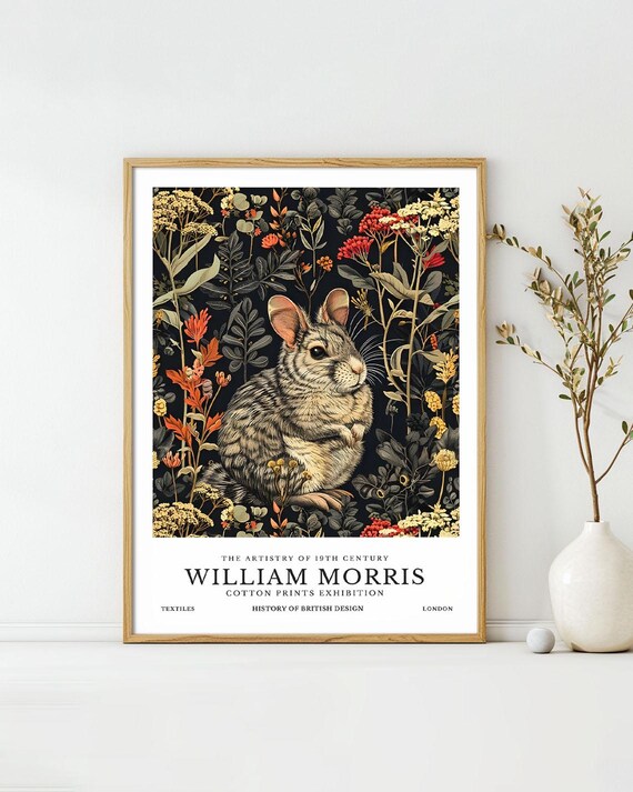 William Morris Chinchilla Cotton Prints Exhibition Floral Art Poster