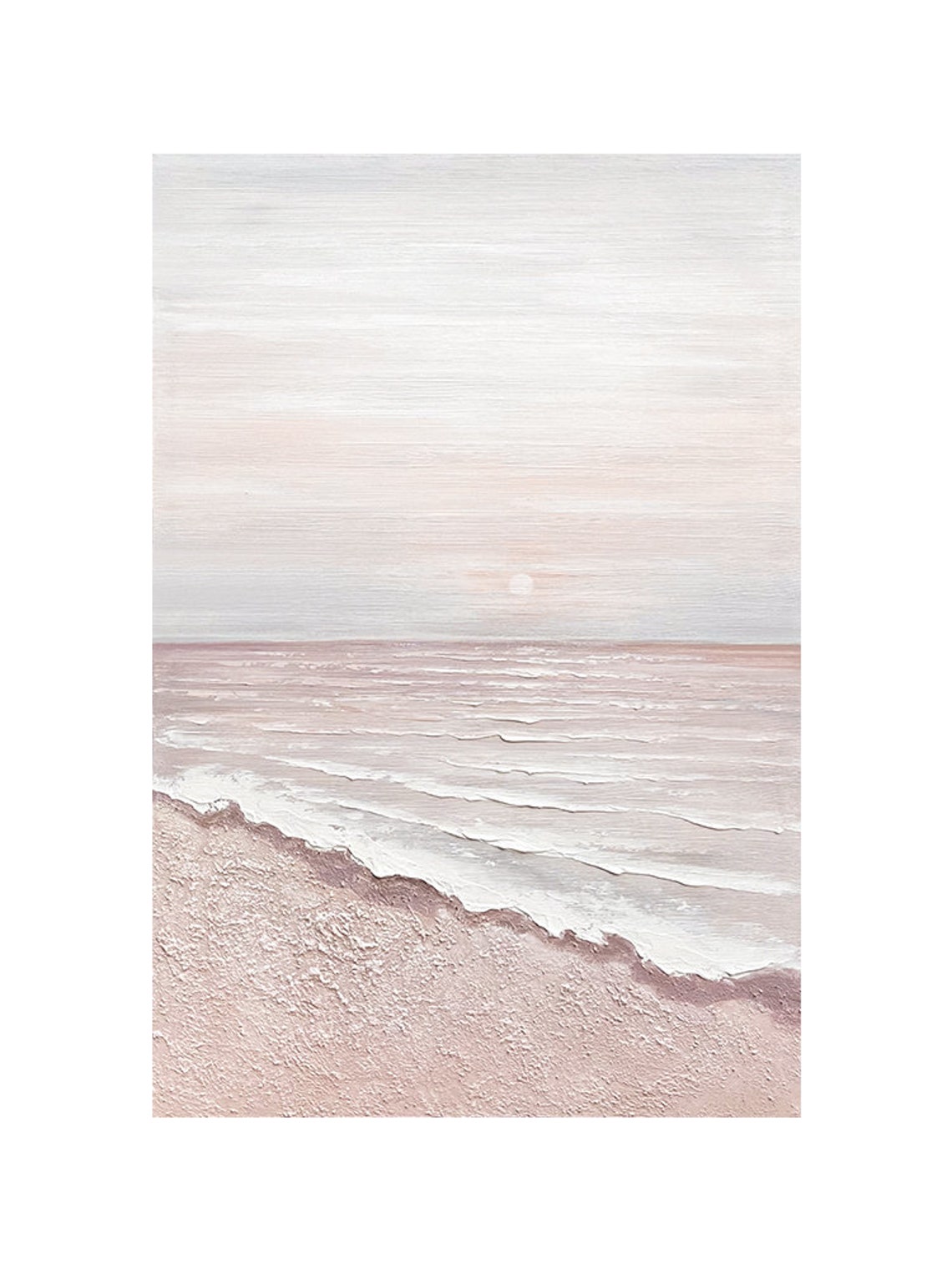 Blush Pink Beach Soft Waves Minimalist Coastal Seascape Poster - Image 3