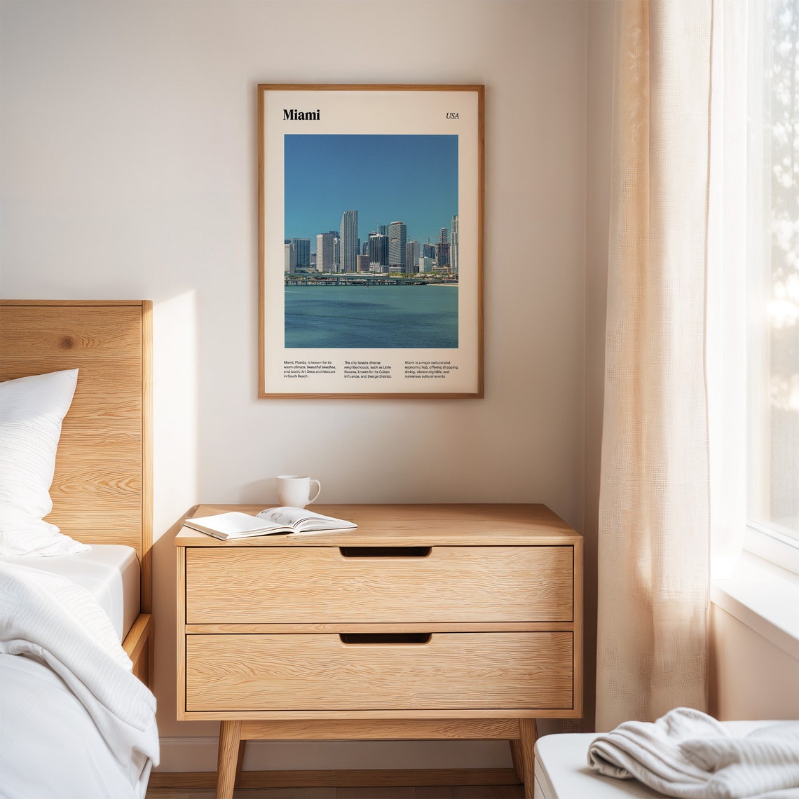 Miami Downtown Skyline Over Biscayne Bay Daytime Travel Poster - Image 2