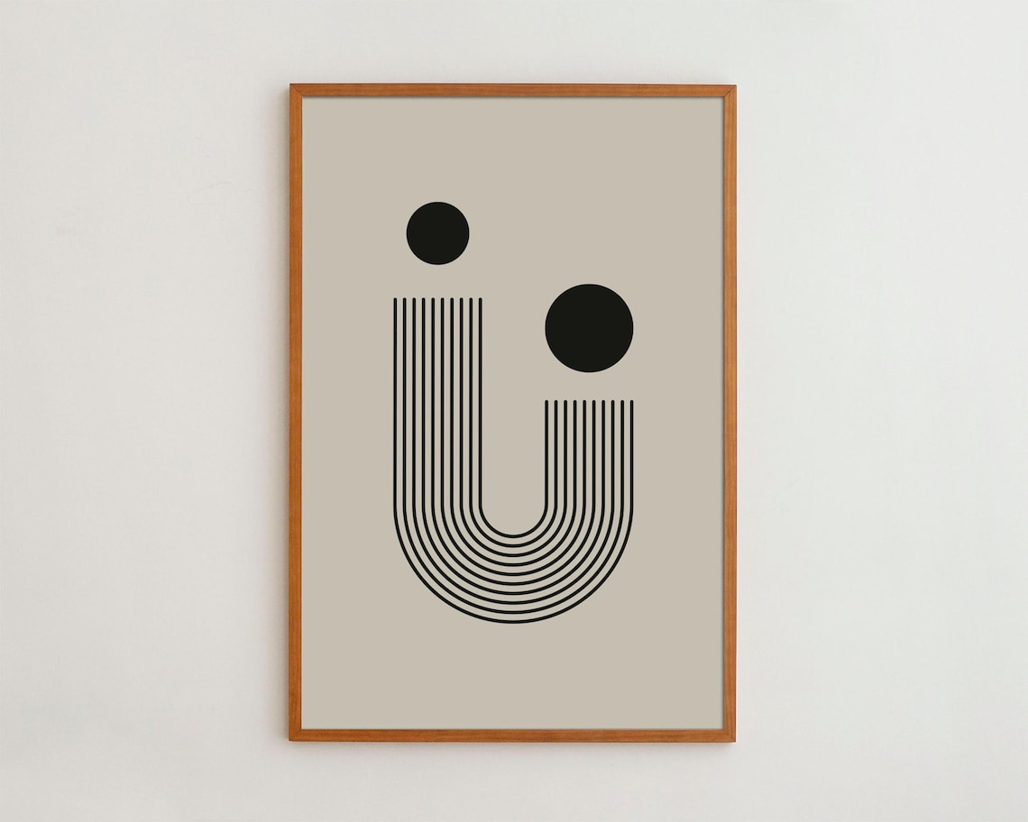 Minimalist Line Art, Midcentury Bauhaus Design