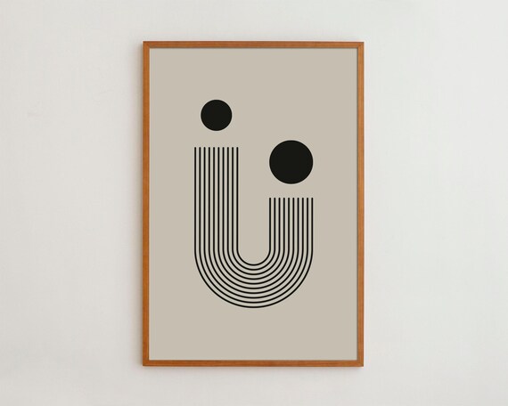 Minimalist Line Art, Midcentury Bauhaus Design