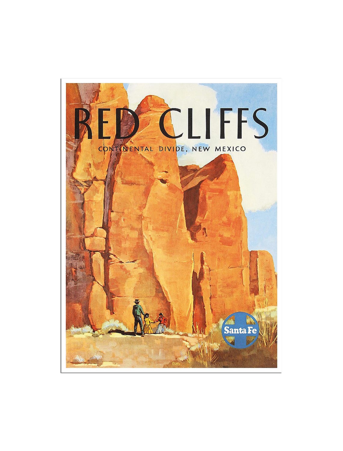 Red Cliffs Continental Divide New Mexico Santa Fe Travel Poster