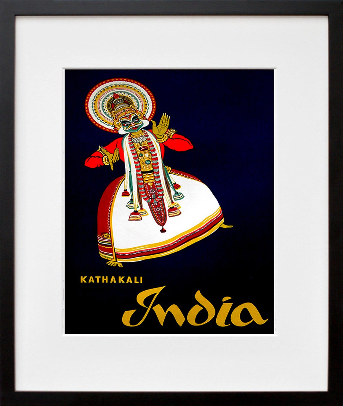 Kathakali India Dancer Elaborate Costume Theater Stage Art Poster - Image 2