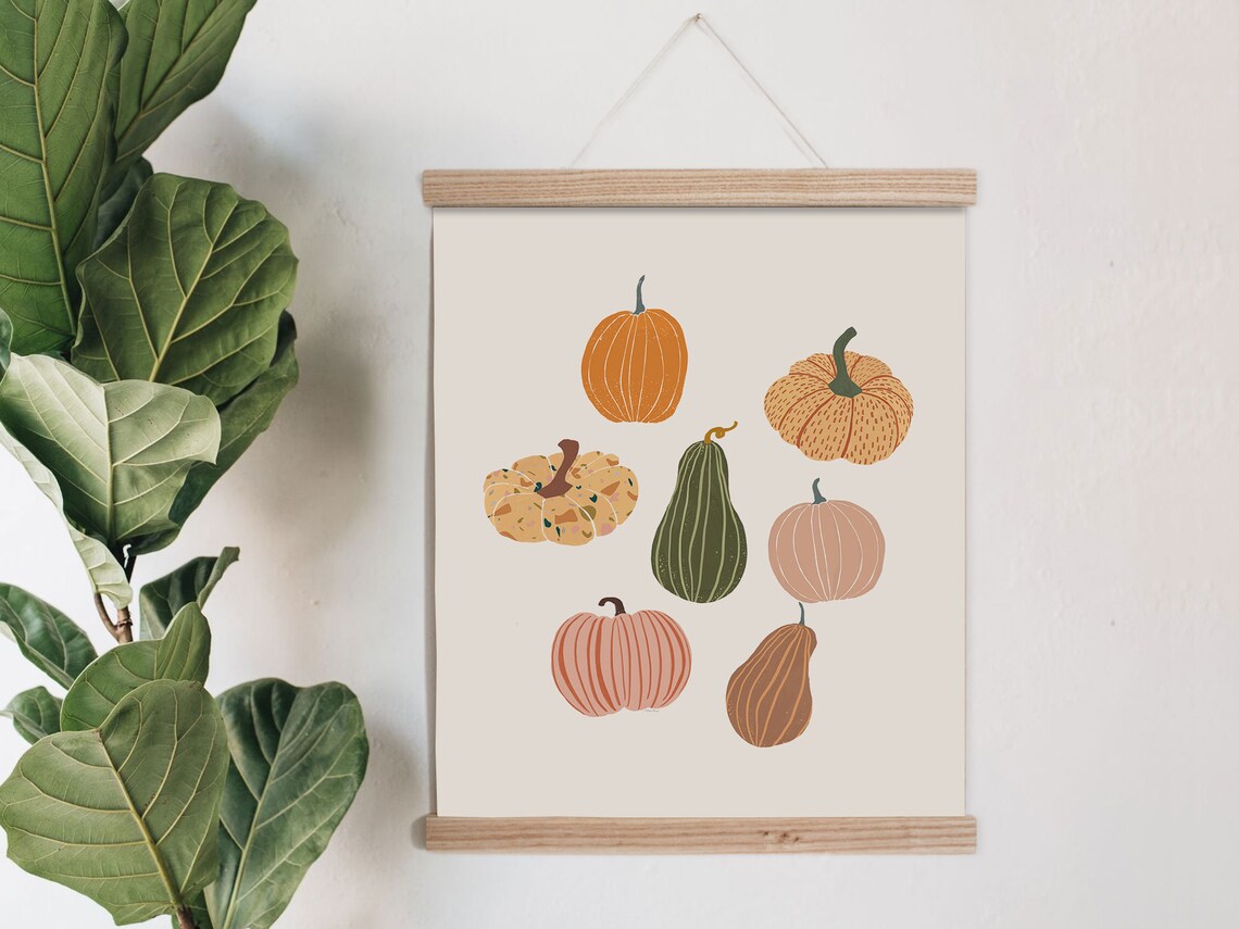 Autumn Pumpkin Boho Art Print, Halloween Decor - Image 2