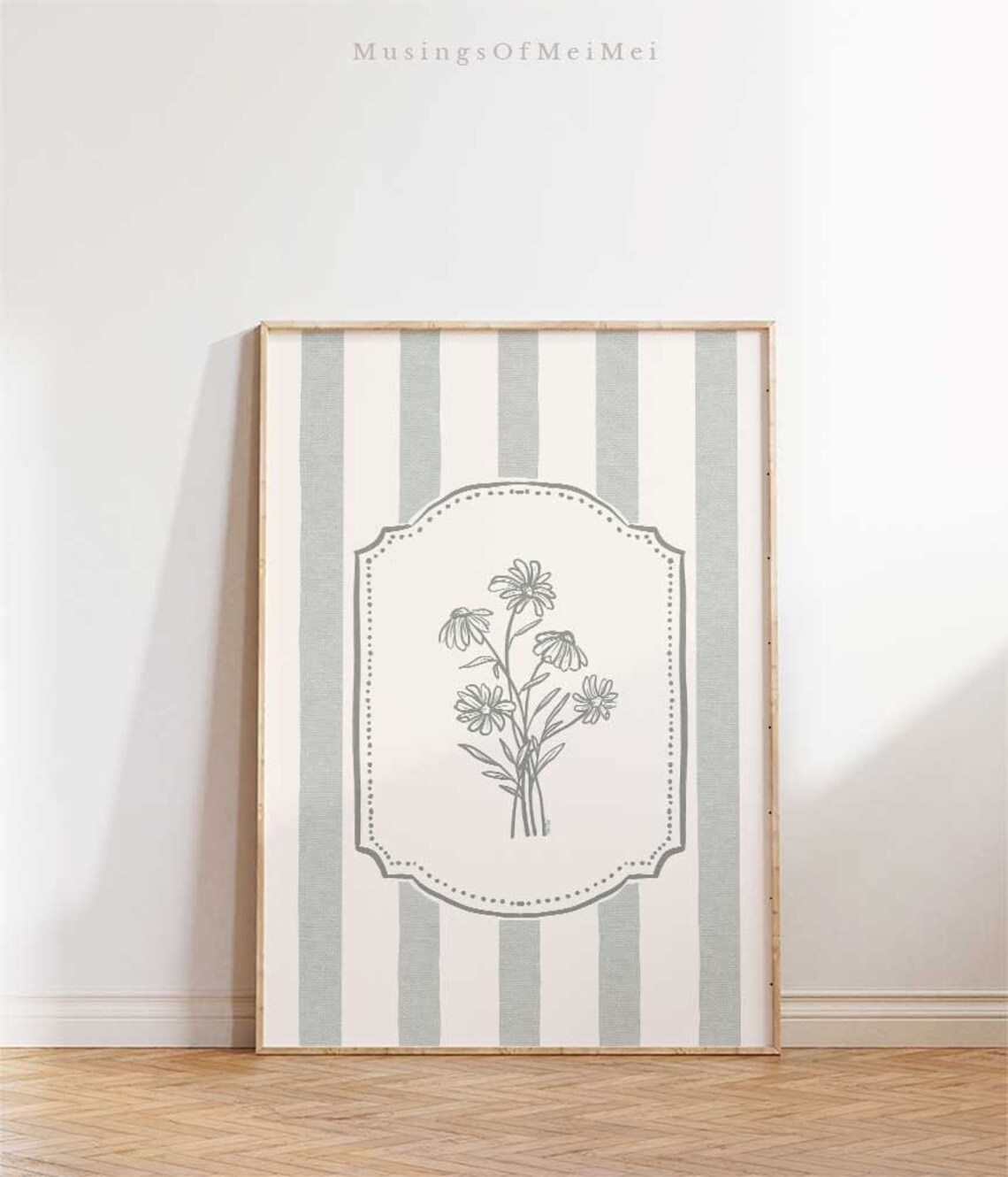 Pastel Vintage Floral Art Print, Rustic Spring Decor - Image 3