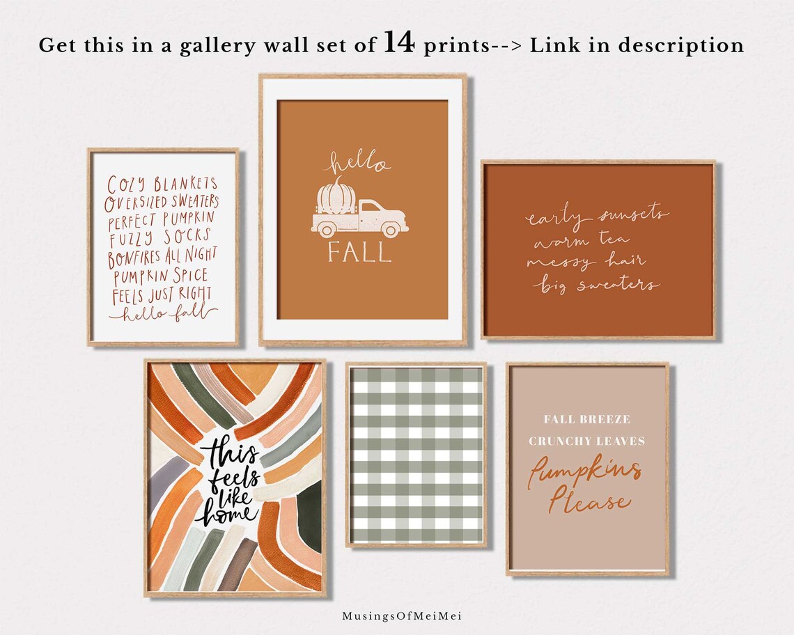 Hello Fall Autumn Decor Boho Minimalist Art Print - Image 3