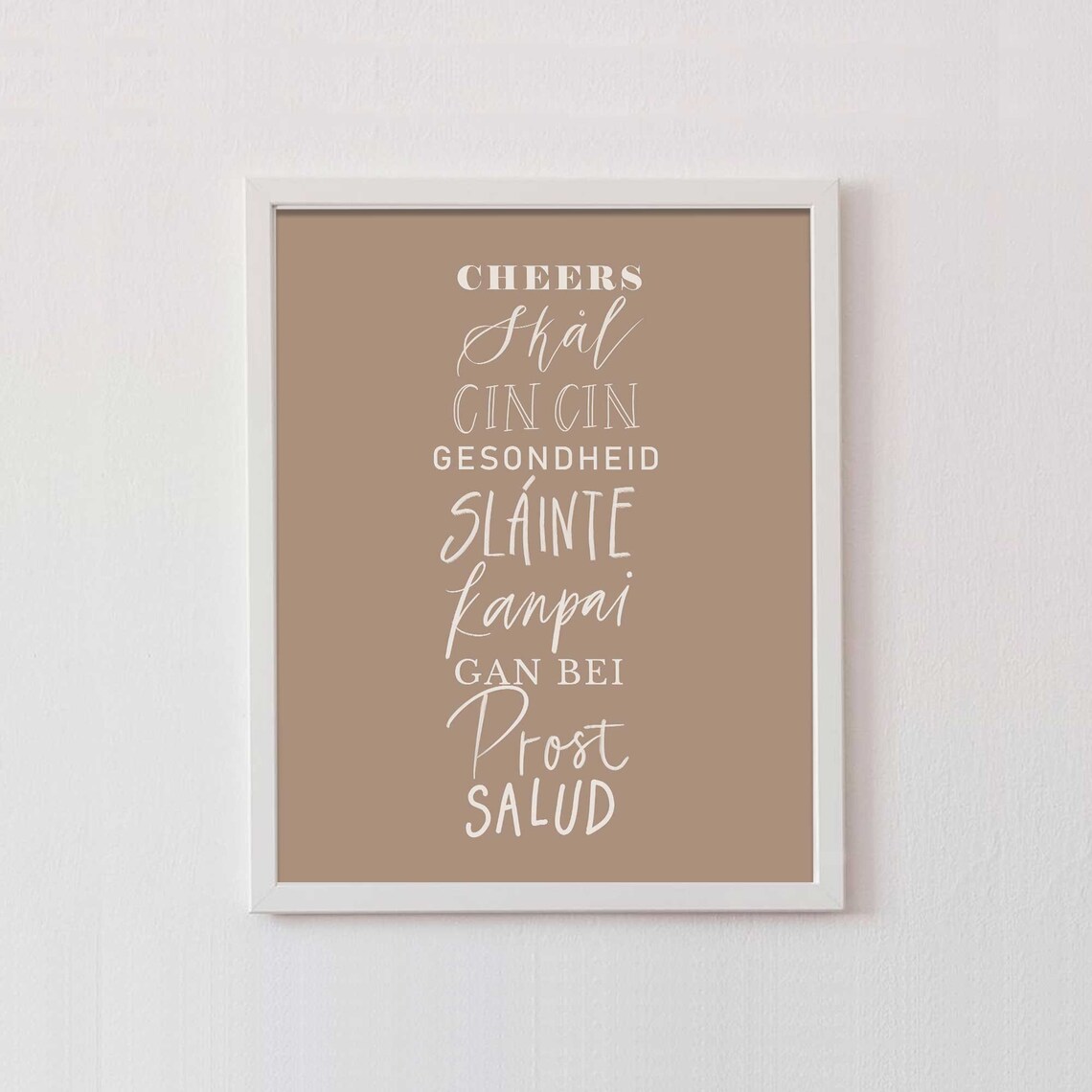 Cheers Wall Art Poster, Scandinavian Style Decor