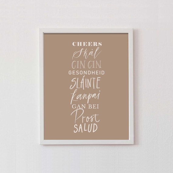 Cheers Wall Art Poster, Scandinavian Style Decor