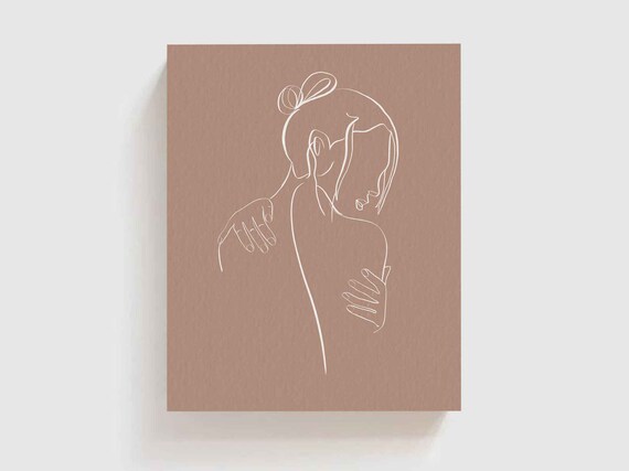 Body Positivity Print Abstract Woman Line Art Wall Minimalist Self Love Boho Decor