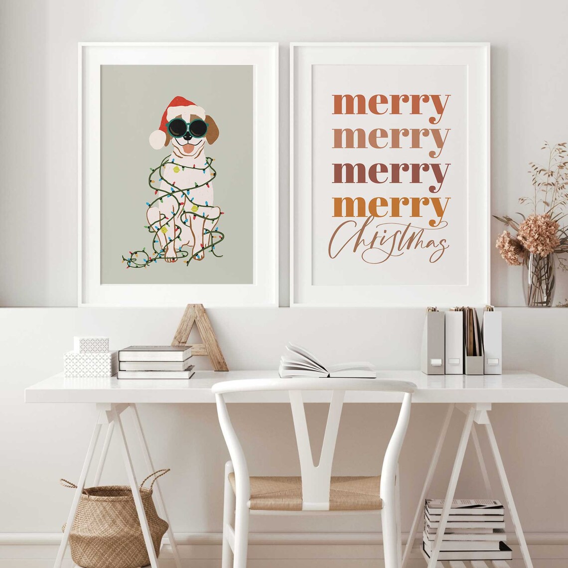 Christmas Dog Art Print, Beagle Holiday Decor - Image 2