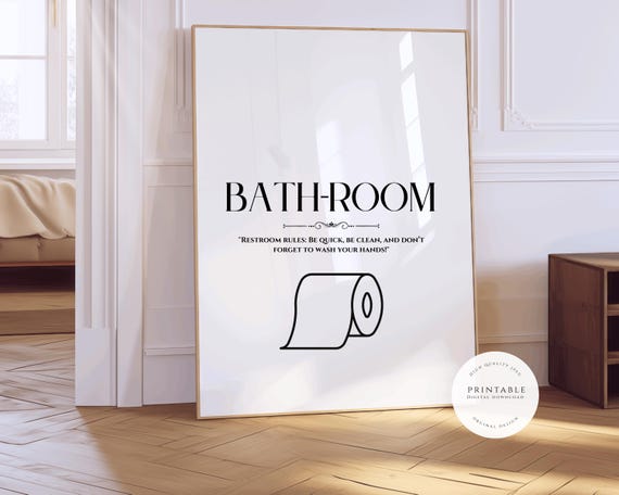Bathroom Wall Art Wall Quotes Funny Wall Quotes Minimalist Wall Art Instant Cute Quotes